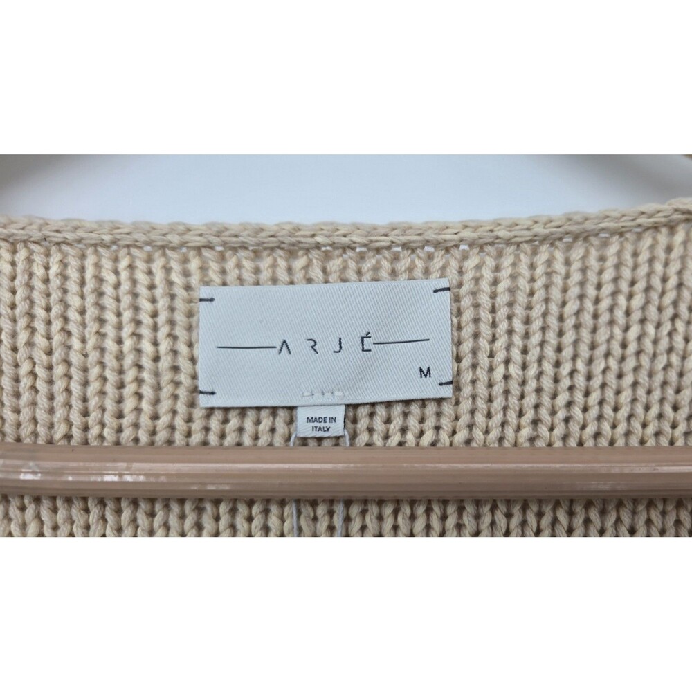 NWT $975 Arje Patmos Luxury Italian Cotton/Wool/Silk Sweater Knit Top Womens M - Picture 3 of 9